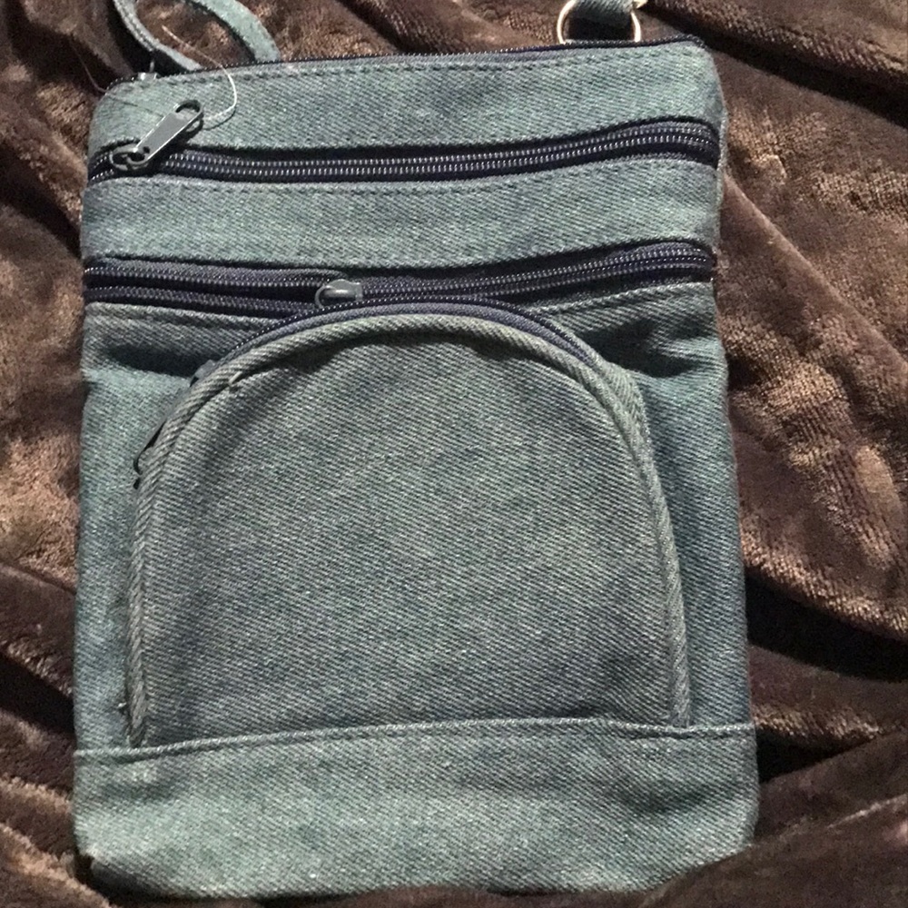 Denim cross body bag